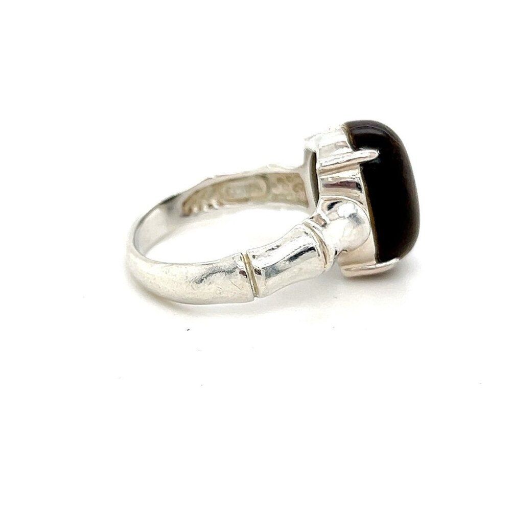 925 Silver Brown Stone Ring - image 2